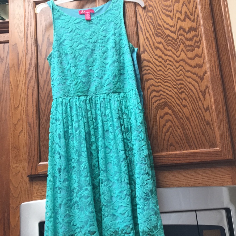 Lace blue mini dress